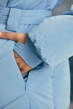 Oh Polly Coats | Tops^Oversized Quilted Hooded Ski Jacket in Ice Blue IceBlue