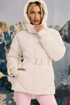 Oh Polly Coats | Tops^Oversized Quilted Hooded Ski Jacket in Ice White IceWhite