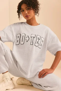 Oh Polly Tee'S & Tanks^Oversized Short Sleeve T-Shirt in Heather Grey HeatherGrey