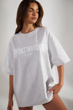 Oh Polly Tee'S & Tanks | Matching Sets^Oversized Short Sleeve T-Shirt in Heather Grey HeatherGrey