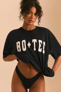 Oh Polly Tee'S & Tanks^Oversized Short Sleeve T-Shirt in Black