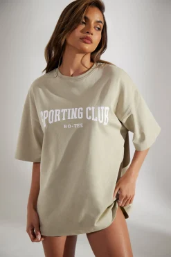 Oh Polly Tee'S & Tanks | Matching Sets^Oversized Short Sleeve T-Shirt in Limestone