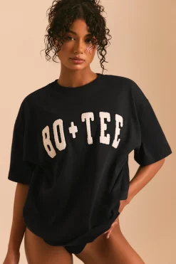 Oh Polly Tee'S & Tanks^Oversized Short Sleeve T-Shirt in Black