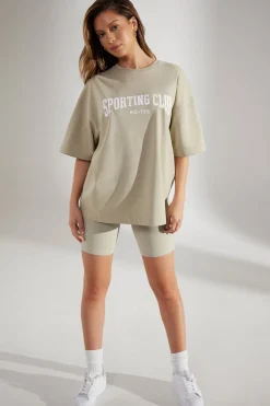 Oh Polly Tee'S & Tanks | Matching Sets^Oversized Short Sleeve T-Shirt in Limestone