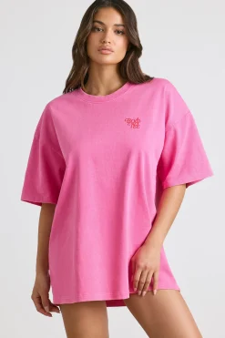 Oh Polly Matching Sets | Tee'S & Tanks^Oversized Short-Sleeve T-shirt in Hot Pink HotPink