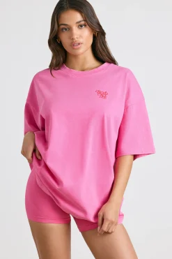 Oh Polly Matching Sets | Tee'S & Tanks^Oversized Short-Sleeve T-shirt in Hot Pink HotPink