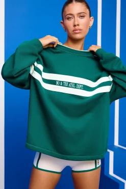 Oh Polly Tracksuits^Oversized Sweatshirt in Varsity Green VarsityGreen