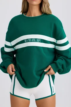 Oh Polly Tracksuits^Oversized Sweatshirt in Varsity Green VarsityGreen
