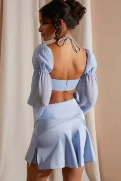 Oh Polly Women'S Clothing Sale - $65 And Under | Women'S Clothing Sale - $40 And Under^Panelled Flare Mini Skirt in Blue