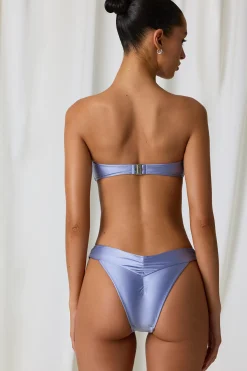 Oh Polly Bikini Sets | Bikini Tops^Pearl-Detail Bandeau Bikini Top in Lavender Purple LavenderPurple