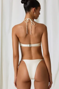 Oh Polly Bikini Sets | Bikini Bottoms^Pearl-Detail Cheeky Bikini Bottoms in Pearl White PearlWhite