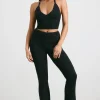 Oh Polly Petite^Petite Chunky Knit Kick Flare Trousers in Black