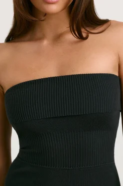 Oh Polly Petite^Petite Chunky Knit Kick Flare Unitard in Black