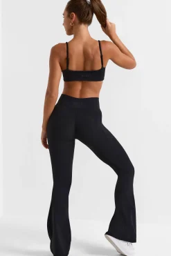 Oh Polly Petite^Petite Cross Waistband Flare Pocket Leggings in Black