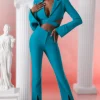Oh Polly Women'S Clothing Sale - $65 And Under | Women'S Clothing Sale - $40 And Under^Petite Flare Trousers in Teal