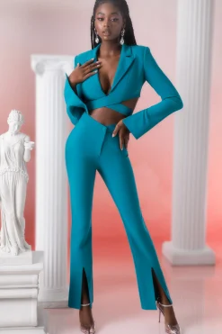 Oh Polly Women'S Clothing Sale - $65 And Under | Women'S Clothing Sale - $40 And Under^Petite Flare Trousers in Teal