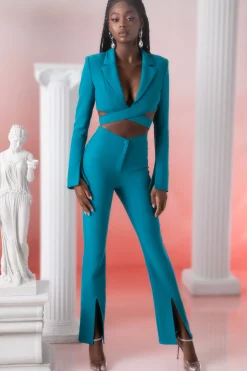 Oh Polly Women'S Clothing Sale - $65 And Under | Women'S Clothing Sale - $40 And Under^Petite Flare Trousers in Teal