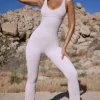 Oh Polly Petite^Petite Flared Full Length Unitard in Soft Grey SoftGrey