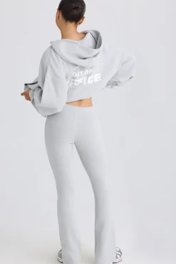 Oh Polly Petite^Petite Flared Trousers in Pacific Grey PacificGrey