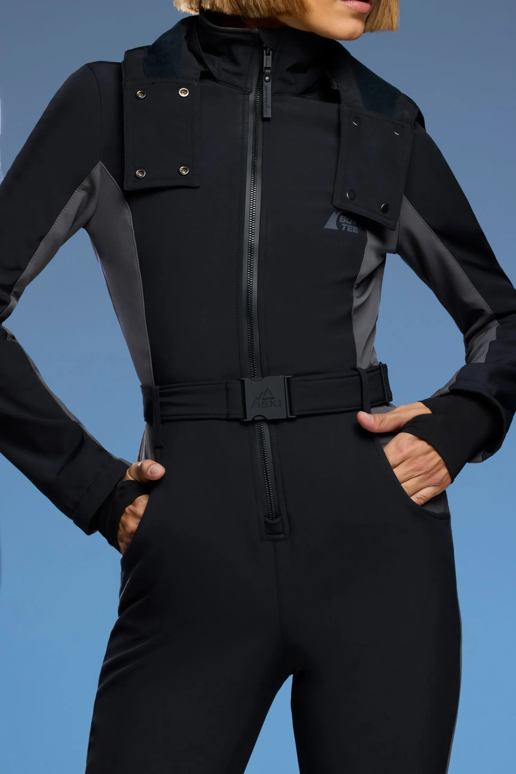 Oh Polly Petite^Petite Fleece Lined Ski Suit in Black