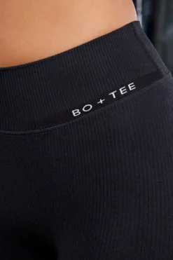 Oh Polly Women'S Clothing Sale - $65 And Under | Women'S Clothing Sale - $40 And Under^Petite High Waist Split Flare Ribbed Leggings in Black