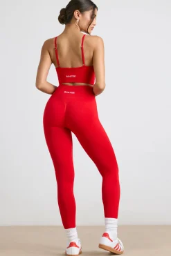 Oh Polly Petite^Petite High-Waist Define Luxe Leggings in Red