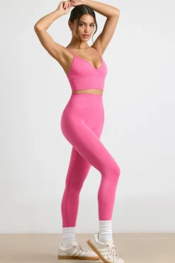 Oh Polly Petite^Petite High-Waist Define Luxe Leggings in Hot Pink