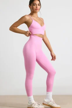 Oh Polly Petite^Petite High-Waist Define Luxe Leggings in Bubblegum Pink