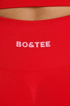 Oh Polly Petite^Petite High-Waist Define Luxe Leggings in Red