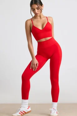 Oh Polly Petite^Petite High-Waist Define Luxe Leggings in Red