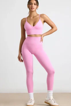 Oh Polly Petite^Petite High-Waist Define Luxe Leggings in Bubblegum Pink