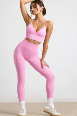 Oh Polly Petite^Petite High-Waist Define Luxe Leggings in Bubblegum Pink