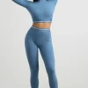 Oh Polly Petite^Petite High-Waist Leggings in Steel Blue SteelBlue