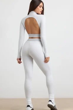 Oh Polly Petite^Petite High-Waist Leggings in Grey Marl GreyMarl
