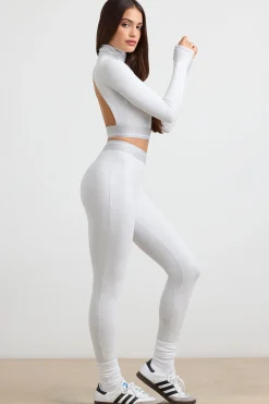 Oh Polly Petite^Petite High-Waist Leggings in Grey Marl GreyMarl