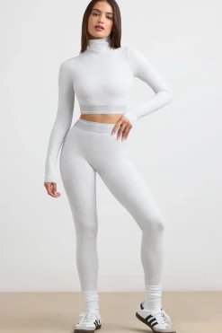 Oh Polly Petite^Petite High-Waist Leggings in Grey Marl GreyMarl