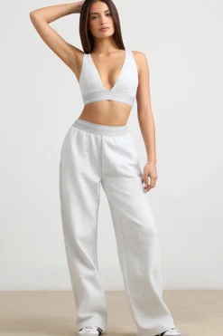 Oh Polly Petite^Petite High-Waist Straight-Leg Joggers in Grey Marl GreyMarl