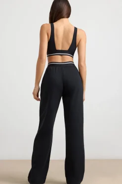 Oh Polly Petite^Petite High-Waist Straight-Leg Joggers in Black