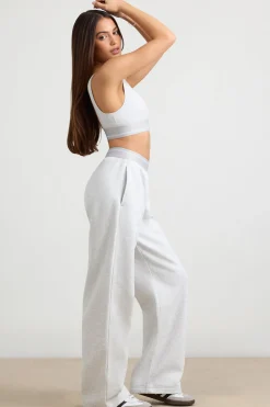 Oh Polly Petite^Petite High-Waist Straight-Leg Joggers in Grey Marl GreyMarl