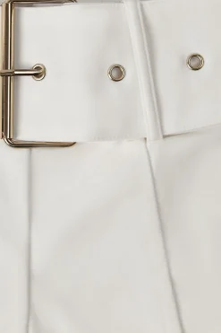 Oh Polly Women'S Clothing Sale - $65 And Under | Women'S Clothing Sale - $40 And Under^Petite Metallic Belted Mid-Rise Flared Trousers in Ivory