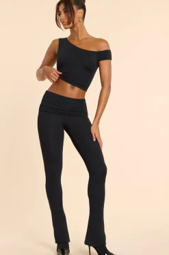Oh Polly Women'S Clothing Sale - $65 And Under^Petite Mid Rise Modal Cashmere Blend Trousers in Black