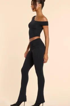 Oh Polly Women'S Clothing Sale - $65 And Under^Petite Mid Rise Modal Cashmere Blend Trousers in Black