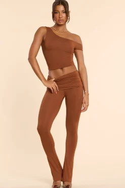 Oh Polly Women'S Clothing Sale - $65 And Under^Petite Mid Rise Modal Cashmere Blend Trousers in Chestnut Brown ChestnutBrown
