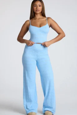 Oh Polly Women'S Clothing Sale - $65 And Under | Women'S Clothing Sale - $40 And Under^Petite Mid Rise Straight Leg Pointelle Trousers in Baby Blue BabyBlue