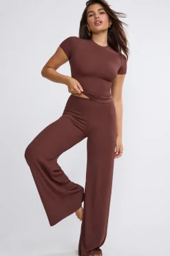 Oh Polly Women'S Clothing Sale - $65 And Under | Women'S Clothing Sale - $40 And Under^Petite Mid Rise Wide Leg Trouser in Chocolate