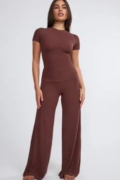 Oh Polly Women'S Clothing Sale - $65 And Under | Women'S Clothing Sale - $40 And Under^Petite Mid Rise Wide Leg Trouser in Chocolate