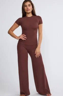 Oh Polly Women'S Clothing Sale - $65 And Under | Women'S Clothing Sale - $40 And Under^Petite Mid Rise Wide Leg Trouser in Chocolate