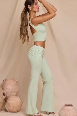 Oh Polly Women'S Clothing Sale - $65 And Under | Women'S Clothing Sale - $40 And Under^Petite Mid-Rise Straight Leg Trousers in Light Sage LightSage