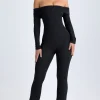 Oh Polly Jumpsuits & Unitards^Petite Modal Off-Shoulder Ruched Jumpsuit in Black