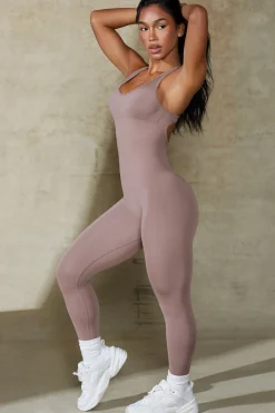 Oh Polly Women'S Clothing Sale - $65 And Under | Women'S Clothing Sale - $40 And Under^Petite Open Back Define Luxe Unitard in Mocha
